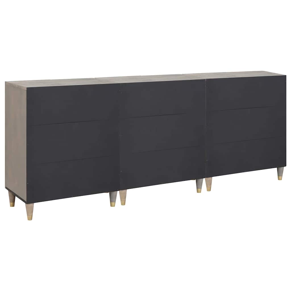 Bathroom Furniture Set 3 pcs Grey and Gold 180 x 33 x 75 cm